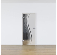 Porte intérieure en verre avec motif ondulé dans un intérieur