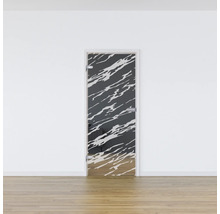 Porte intérieure avec insert en verre et motif abstrait