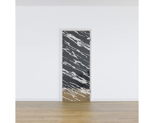 Zimmertür mit Glas und abstraktem Design