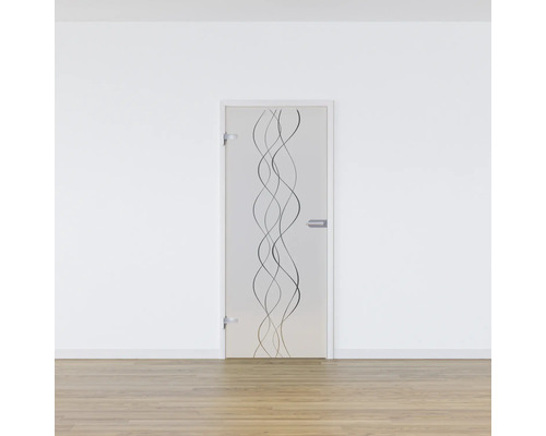 Porte d''intérieur en verre avec motif ondulé