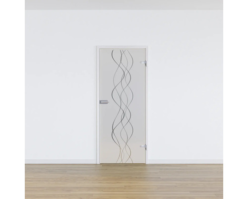 Porte intérieure en verre avec motif ondulé