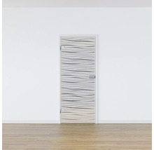 Porte intérieure avec partie vitrée et motif ondulé