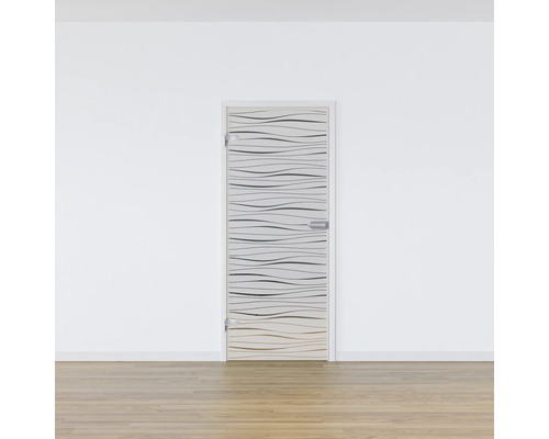 Porte intérieure avec partie vitrée et motif ondulé