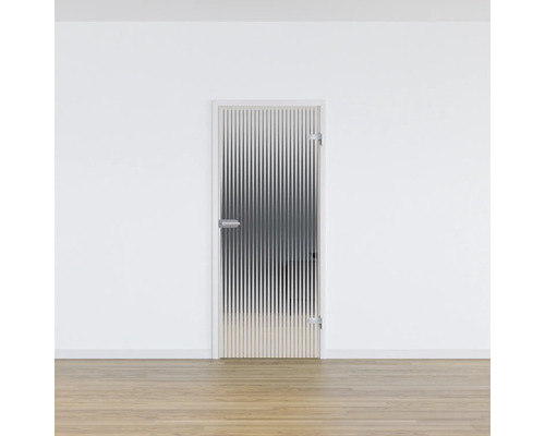 Porte intérieure avec verre et motif rayé