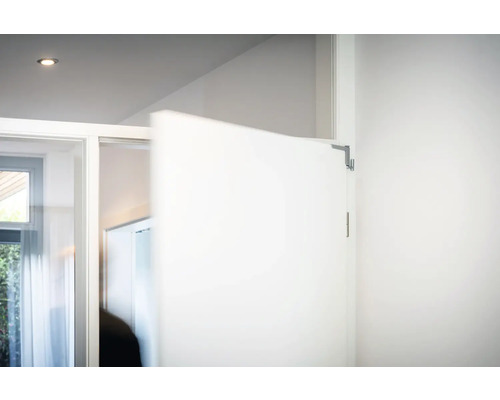 Système de porte coulissante en intérieur avec montage au plafond