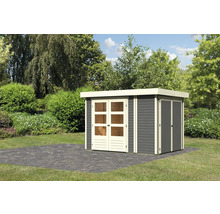 Gartenhaus Karibu Karola 2 inkl. Anbauschrank 284 x 217 cm terragrau
