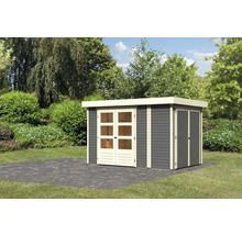 Gartenhaus Karibu Karola 3 inkl. Anbauschrank 315 x 217 cm terragrau