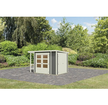 Gartenhaus Karibu Davos Pultdach inkl. Anbauschrank 300 x 186,5 cm terragrau