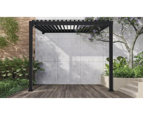 Pergola Mirador Classic 3x3 épaisseur de poteaux 11 x 11 cm 301,24 x 301,25 cm noir