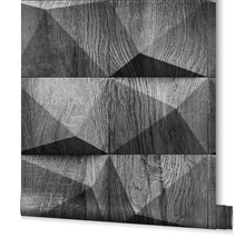 Rouleau de papier peint avec motif bois en trois dimensions