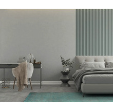 Chambre à coucher avec lit, bureau et chaise au design lumineux