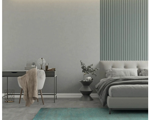 Chambre à coucher avec lit, bureau et chaise au design lumineux
