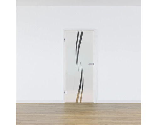 Porte en verre avec décor pour l''intérieur