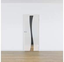 Porte intérieure avec insert en verre et poignée de porte latérale