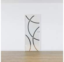 Porte intérieure avec verre et motif circulaire
