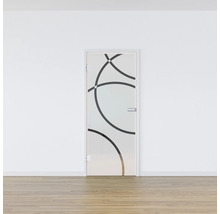 Porte intérieure en verre avec motif circulaire