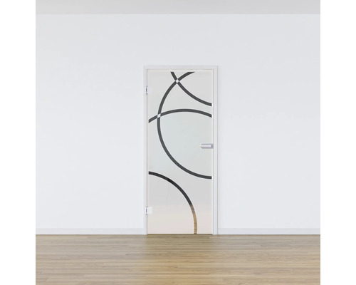 Porte intérieure en verre avec motif circulaire