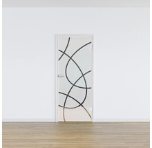 Porte intérieure en verre avec motif abstrait