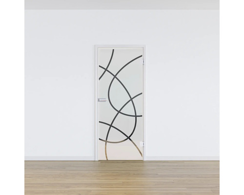 Porte intérieure en verre avec motif abstrait