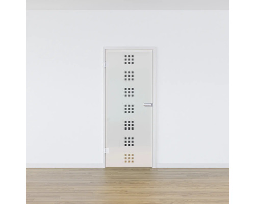 Porte intérieure avec insert en verre et motif carré