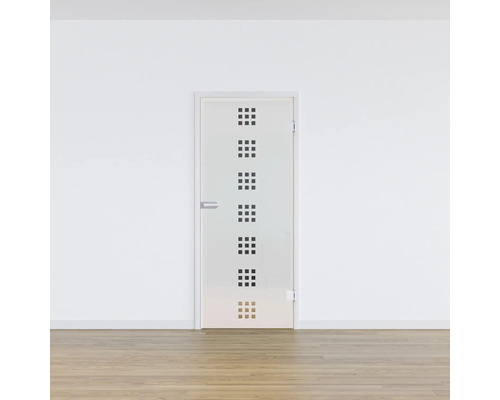 Porte intérieure en verre avec motif carré