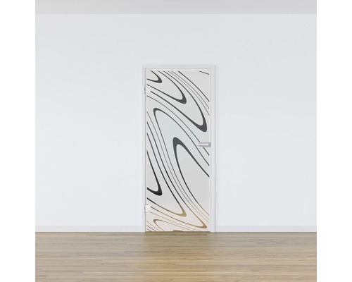 Porte en verre avec un design moderne et incurvé pour l''intérieur