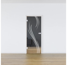Porte intérieure en verre avec décor dans l''intérieur