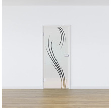 Porte intérieure en verre avec motif à rayures