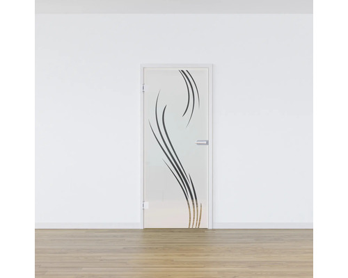 Porte intérieure en verre avec motif à rayures