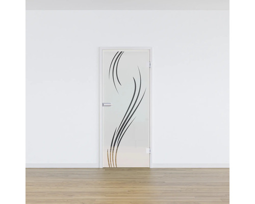 Porte en verre avec décor pour l''intérieur