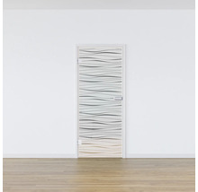 Porte intérieure avec insert en verre et motif ondulé