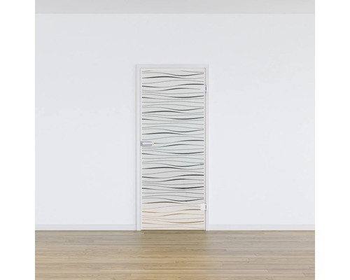 Zimmertür mit horizontalem Wellendesign im Innenraum