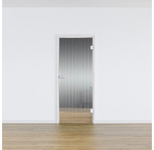 Porte intérieure avec remplissage en verre et rayures verticales