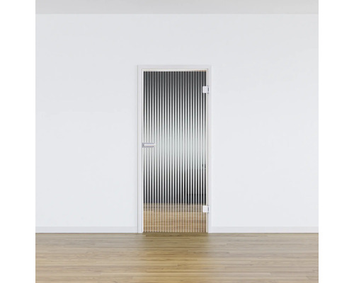 Porte intérieure avec remplissage en verre et rayures verticales