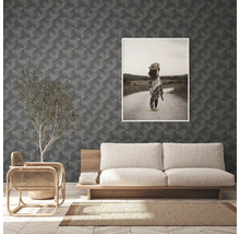 Papier peint intissé 38506-4 Natural Living graphique 3D noir