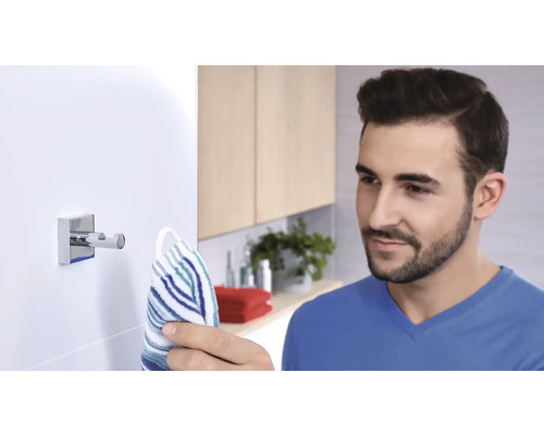 Crochet porte-serviettes double mural avec serviette