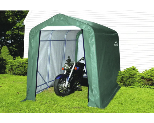 Abri de moto en tissu avec moto à l''intérieur