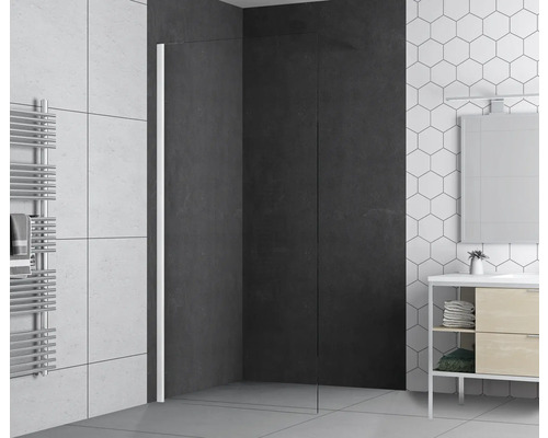 Douche à l'italienne form&style MODENA 120 x 195 cm profilé blanc mat verre transparent revêtement résistant à la saleté Douche à l'italienne form&style MODENA 120 x 195 cm profilé blanc mat verre transparent revêtement résistant à la saleté