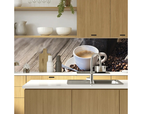 Küchenrückwand mit Kaffeemotiv