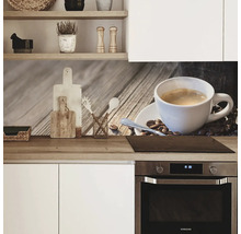 Küchenrückwand mit Kaffeemotiv in einer Küche