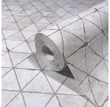 Vliestapete 82424 Kylie Geometrisch weiß grau