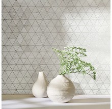 Vliestapete 82424 Kylie Geometrisch weiß grau