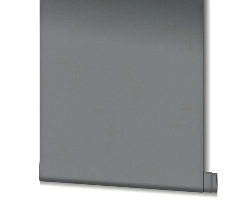 Tapetenrolle mit Gesichtern und Pflanzenmotiven