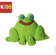Grüner Frosch aus Modelliermasse für Kinder