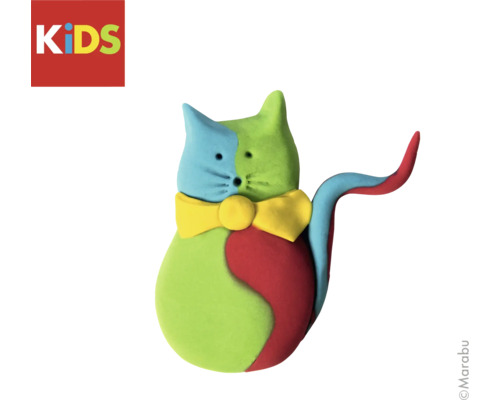 Marabu Kids Katzenmotiv aus Modelliermasse mit Schleife