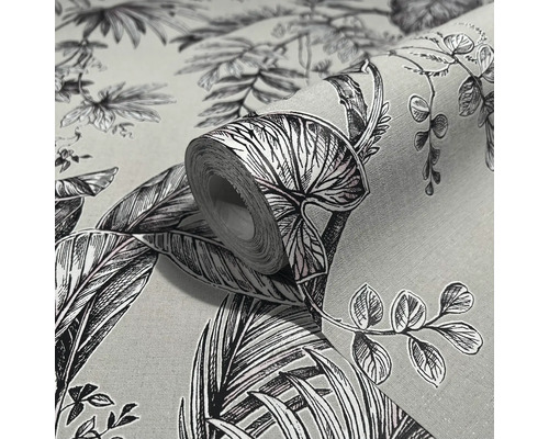 Rouleau de papier peint avec motif de plantes tropicales