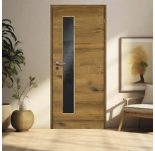 ZT Eiche Bronze Furnier Quer 61x198,5 DIN Rechts MODERN 07 Glas Dunkelgrau