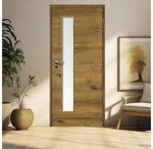 ZT Eiche Bronze Furnier Quer 61x198,5 DIN Rechts MODERN 07 Glas Satiniert