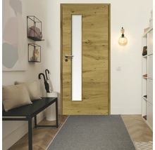ZT Eiche Rustic Furnier Quer 98,5x198,5 DIN Rechts MODERN 07 Glas Satiniert