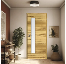 ZT Balkeneiche Furnier Quer 73,5x198,5 DIN Rechts MODERN 07 Glas Satiniert